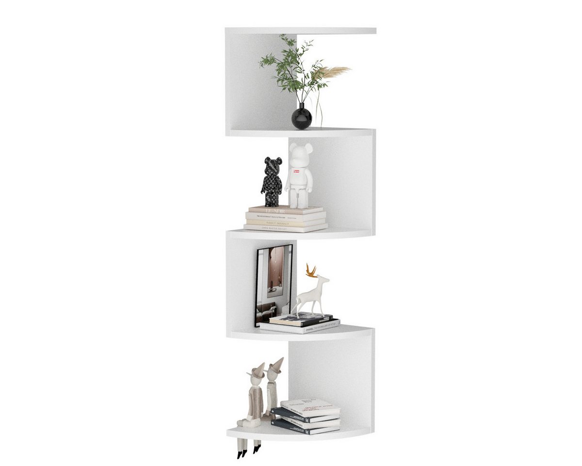 PFCTART Eckregal Wandmontierte Eckregale mit 5 Etagen, Klassisches Radial-Eck-Wandregal von PFCTART