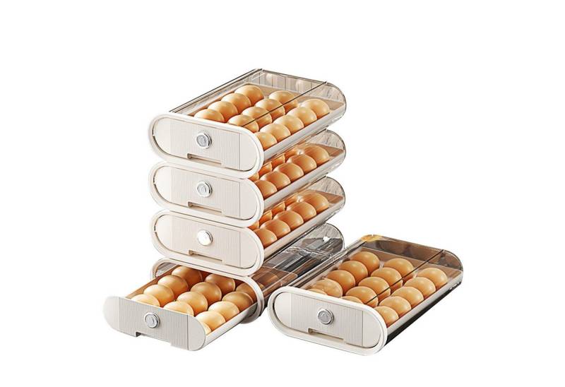 YVMOOEC Eierkorb Eierhalter for Kühlschrank, Eier Aufbewahrung Kühlschrank, Stackable, (2-tlg), Sie können Deodoranttabletten einlegen von YVMOOEC