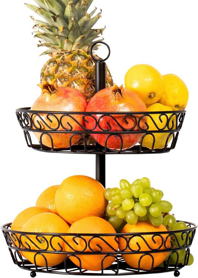 PFCTART Etagere Obst Etagere 28 cm dekorativer Obstkorb, (Obstschale für mehr Platz auf der Arbeitsplatte), Etageren mit Obstschalen von PFCTART