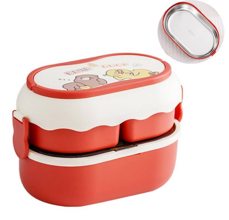 YVMOOEC Lunchbox Isolierte Lunchbox für Studenten, mikrowellengeeignet, zwei Fächern, rostfreie Stähle von YVMOOEC