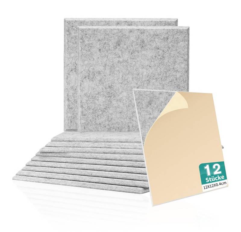 PFCTART Schallschutzpaneel Polyester-Filz Original Akustik-Absorptionsplatte, (12 Stück 30*30*0.9cm) Mehrfarbig erhältlich von PFCTART