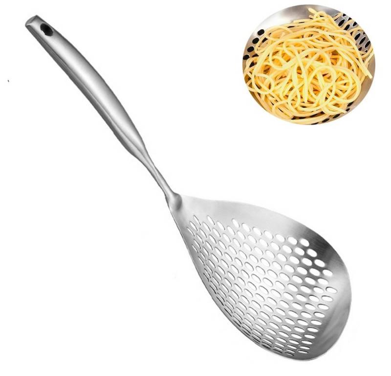 YVMOOEC Schaumlöffel Schaumlöffel Edelstahl - 38 cm, zum Kochen & Abtropfen von Nudeln von YVMOOEC