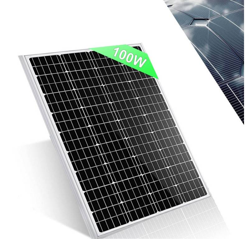PFCTART Solaranlage 100W Photovoltaik Solarpanel – Hochleistungsmodul, (Für Wohnmobil, Garten & Boot – einfache Installation), Wetterfest, langlebig & effizient – ideal für 12V Systeme von PFCTART