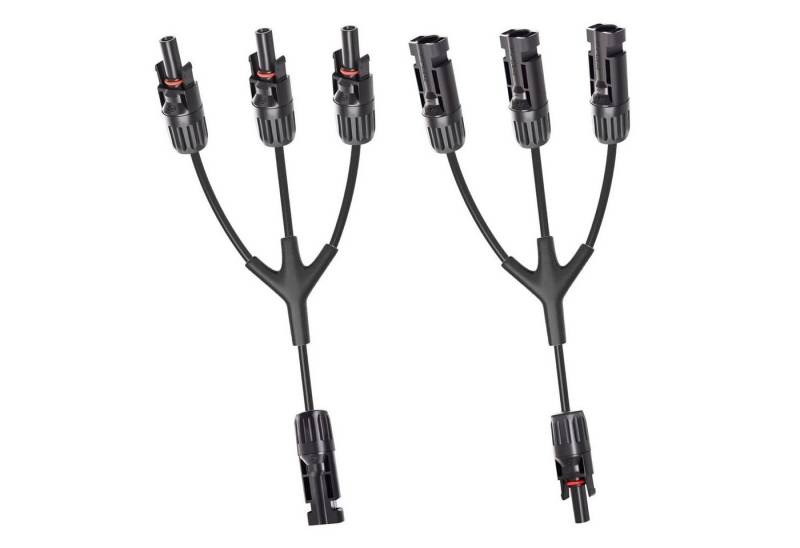 PFCTART Solarmodul Solar Steckverbinder YAbzweig Parallel Adapterkabel, (IP67 wasserdicht und UL94 V-0 flammhemmend), 1 Paar mit 2 Streifen von PFCTART