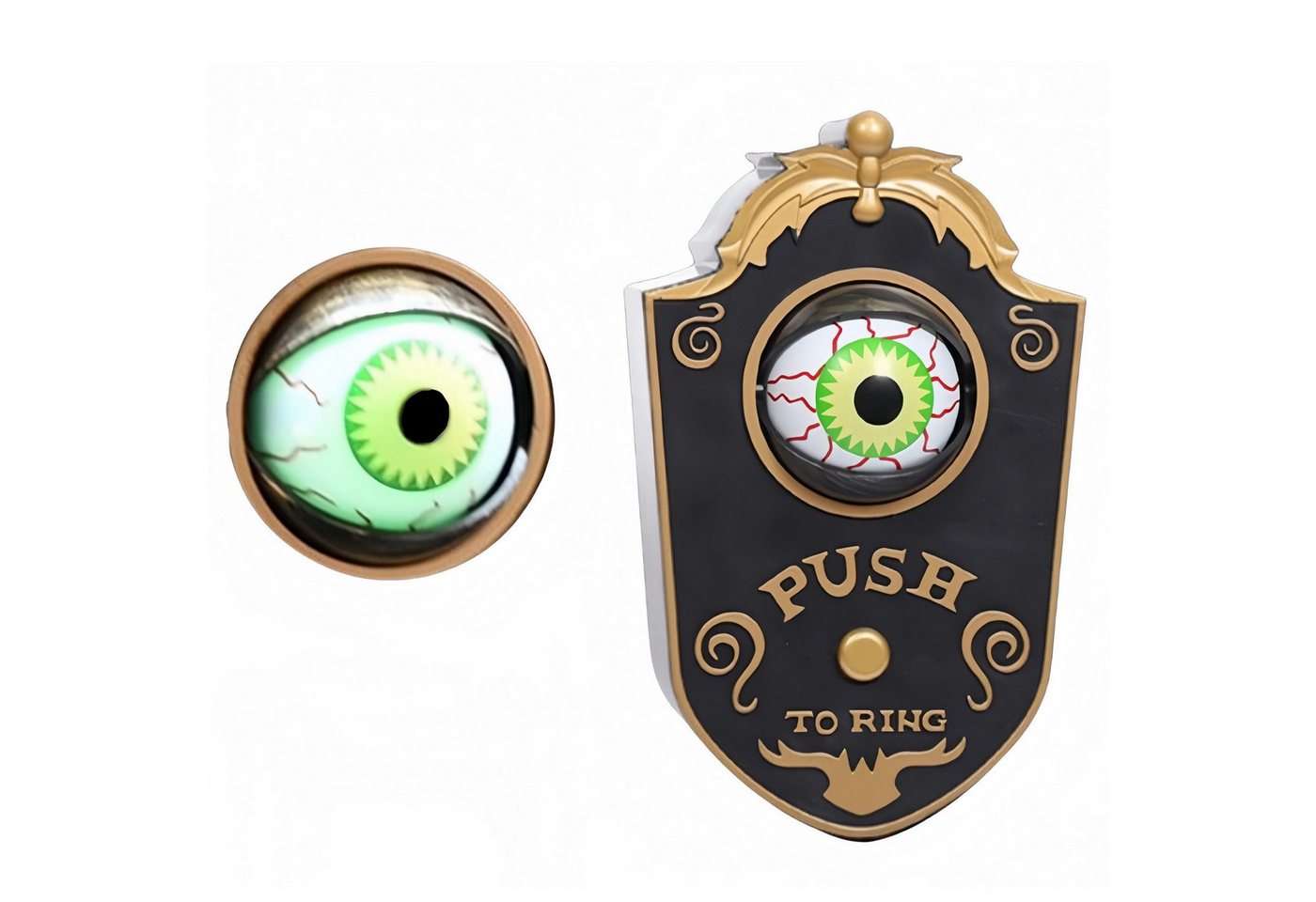 PFCTART Türklingel Halloween Türklingel Deko – gruseliges Monster mit einem Auge (Türklingel zum Aufhängen – batteriebetrieben & sofort einsatzbereit), Mit Licht und Geräuschen – ideale Halloween Deko für den Eingang von PFCTART