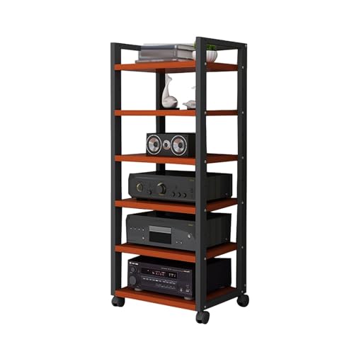 PFDHK 6-lagiger AV-Medienständer, Abnehmbarer Medienaufbewahrungsschrank, Verstellbare Regale, for Das Gaming-Aufnahmestudio Im Wohnzimmer, Tragkraft 200 Kg(Color2) von PFDHK