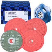 [NEUWERTIG] B-Ware Pferd Combiclick Fiberscheiben Set Keramikkorn ø125mm Co Cool 36 60 80 120 Stahl von PFERD