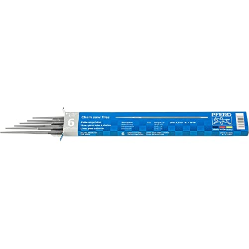 PFERD 17075 Premium Line Kettensägefeile 11/64 Zoll Durchmesser x 8 cm Länge, 6 Stück von PFERD