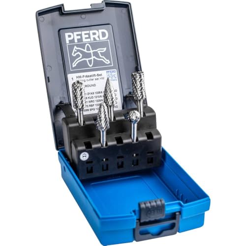 PFERD HM-Frässtift-Set, 5-teilig, Zahnung ALLROUND, Schaft-ø 6 mm, 21901412 – für den vielseitigen Einsatz auf den wichtigsten Werkstoffen von PFERD