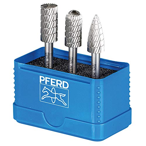 PFERD HSS-Frässtift Set, 3-tlg. | Zahnung 3, Ø 12mm, Schaft-ø 6mm | 22900811 – universell für Stahl, Stahlguss und Gusseisen von PFERD