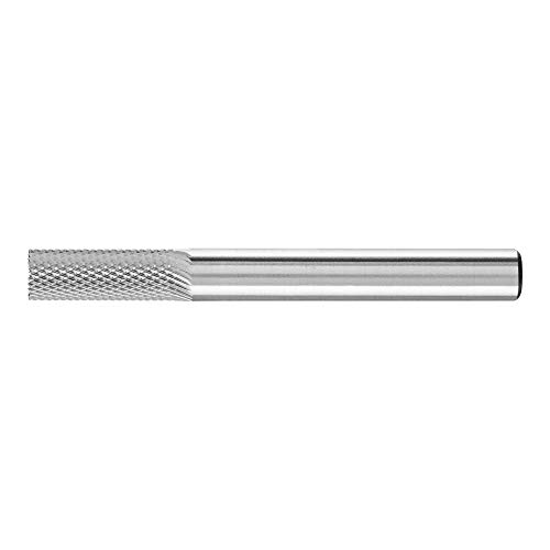 PFERD HM-Frässtift, Zylinderform ZYAS mit Stirnverzahnung, Zahnung MICRO, Frässtift-ø 6mm, Schaft-ø 6mm, Länge 55mm, 21100276 – für die Feinbearbeitung auf nahezu allen Materialien bis 68 HRC von PFERD