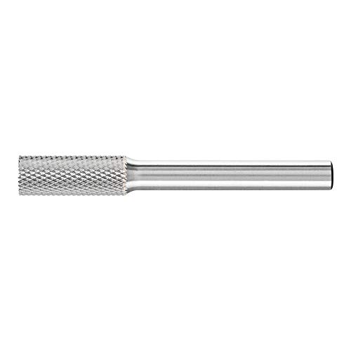 PFERD HM-Frässtift, Zylinderform ZYAS mit Stirnverzahnung, Zahnung MICRO, Frässtift-ø 8mm, Schaft-ø 6mm, Länge 60mm, 21100376 – für die Feinbearbeitung auf nahezu allen Materialien bis 68 HRC von PFERD