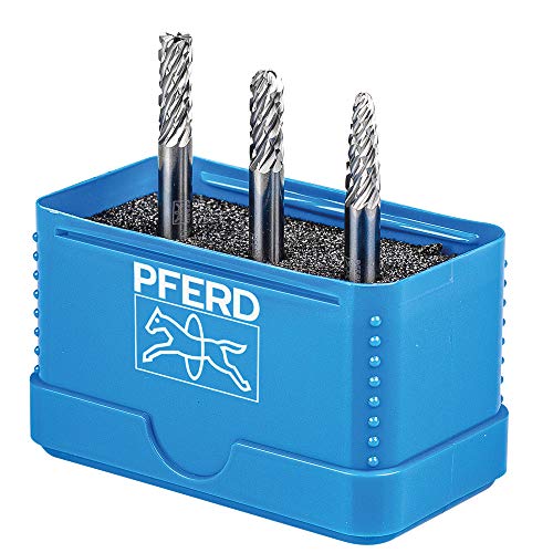 PFERD HM-Frässtift-Set, 3-teilig, Zahnung ALLROUND, Schaft-ø 6 mm, Frässtift-ø 6mm, 21901406 – für den vielseitigen Einsatz auf den wichtigsten Werkstoffen von PFERD