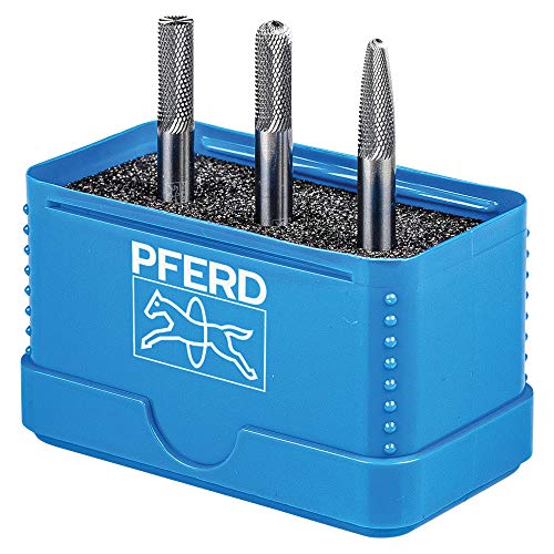 PFERD HM-Frässtift-Set, 3-teilig, Zahnung MICRO, Schaft-ø 6mm, Frässtift-ø 6mm, 21901306 – für die Feinbearbeitung auf nahezu allen Materialien bis 68 HRC von PFERD