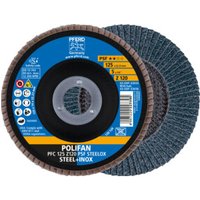PFERD TOOLS POLIFAN Fächerscheibe PFC 125x22,23 mm konisch Z120 Uni.-Linie PSF STEELOX Stahl/Edelstahl (10) PFERD TOOLS POLIFAN Fächerscheibe PFC 125x22,23 mm konisch Z120 Uni.-Linie PSF STEELOX Stahl/Edelstahl (10) von PFERD