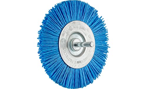 PFERD Rundbürste ungezopft RBU fein (BLUE) | Ø 100 mm Schaft-Ø 6 mm BLUE-Filament-Ø 1,10 mm | 43740169 – für Bohrmaschinen von PFERD