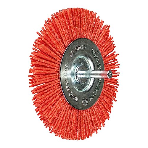 PFERD Rundbürste ungezopft RBU grob (RED) | Ø 100 mm Schaft-Ø 6 mm RED-Filament-Ø 1,27 mm | 43740168 – für Bohrmaschinen von PFERD