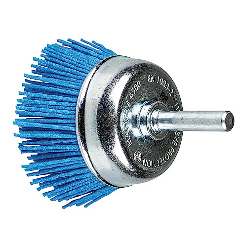 PFERD Topfbürste ungezopft TBU fein (BLUE) | Ø 50 mm Schaft-Ø 6 mm BLUE-Filament-Ø 1,10 mm | 43740166 – für Bohrmaschinen von PFERD