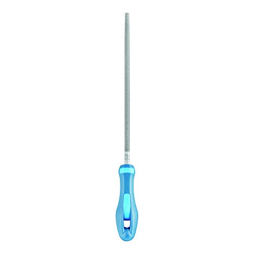PFERD Werkstattfeile Rund, 200mm, runde Feile, umlaufender Kreuzhieb H2, inkl. Ergonomie-Feilenheft, 11214207 – für universelle Schrupp- und Schlichtarbeiten geeignet von PFERD