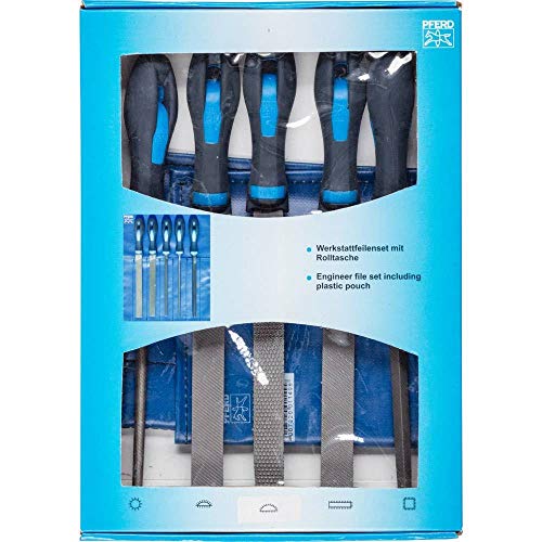 PFERD Werkstattfeilen-Set in PVC-Rolltasche mit Umkarton, 5 Feilen, 200mm, 11801520 - für ein umfassendes Anwendungsspektrum geeignet von PFERD