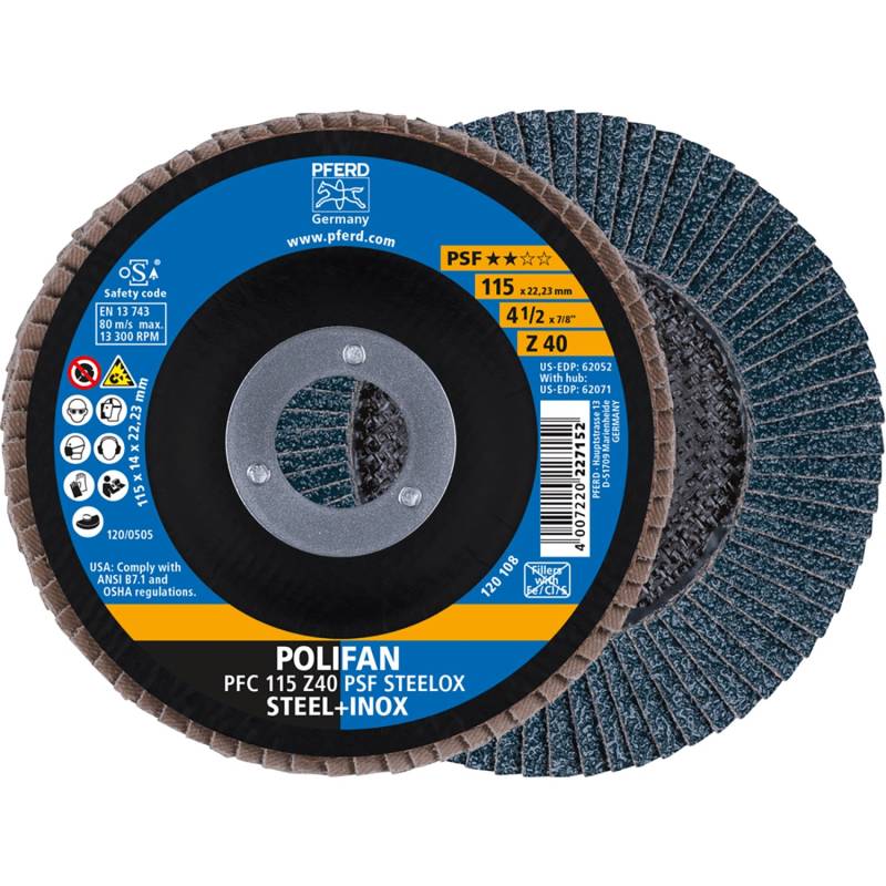 Pferd Fächerscheiben Polifan PSF PFC Steelox 115 mm x 40 mm von PFERD