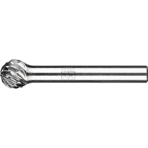 Pferd Fräser aus Hartmetall Kugelform Kud (10 x 9 x 49 Millimeter), Griff 6 Millimeter, gezackt: Allround, Verwendung in den Hauptmaterialien von PFERD