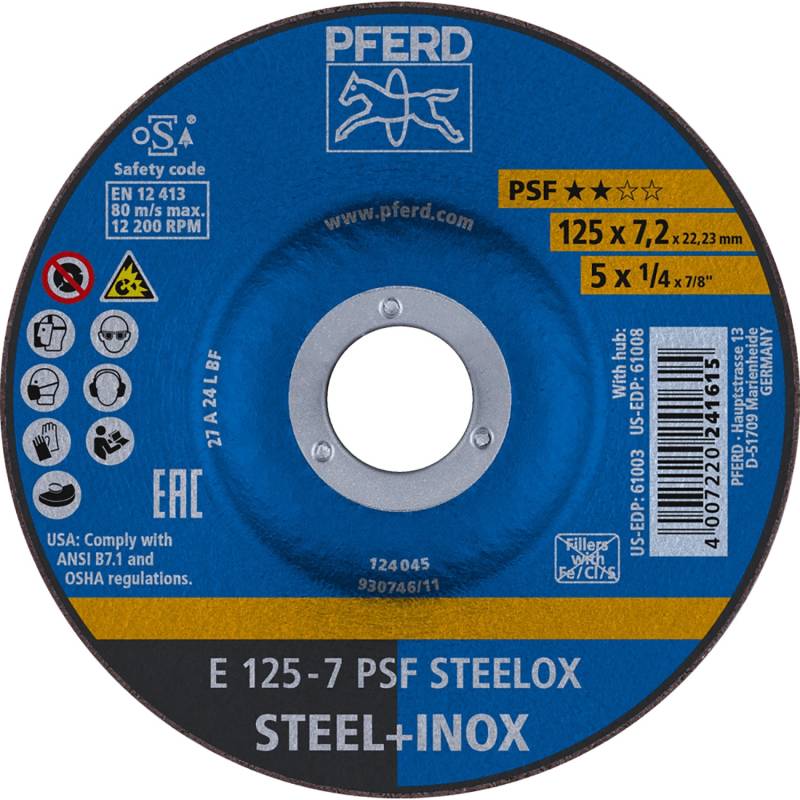 Pferd Schruppscheiben PSF E Steelox 125 mm x 7 mm von PFERD