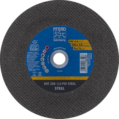 PFERD Trennscheibe EHT | 230x3,0x22,23mm, gerade, Universallinie PSF STEEL | 61728222 – für Stahl von PFERD