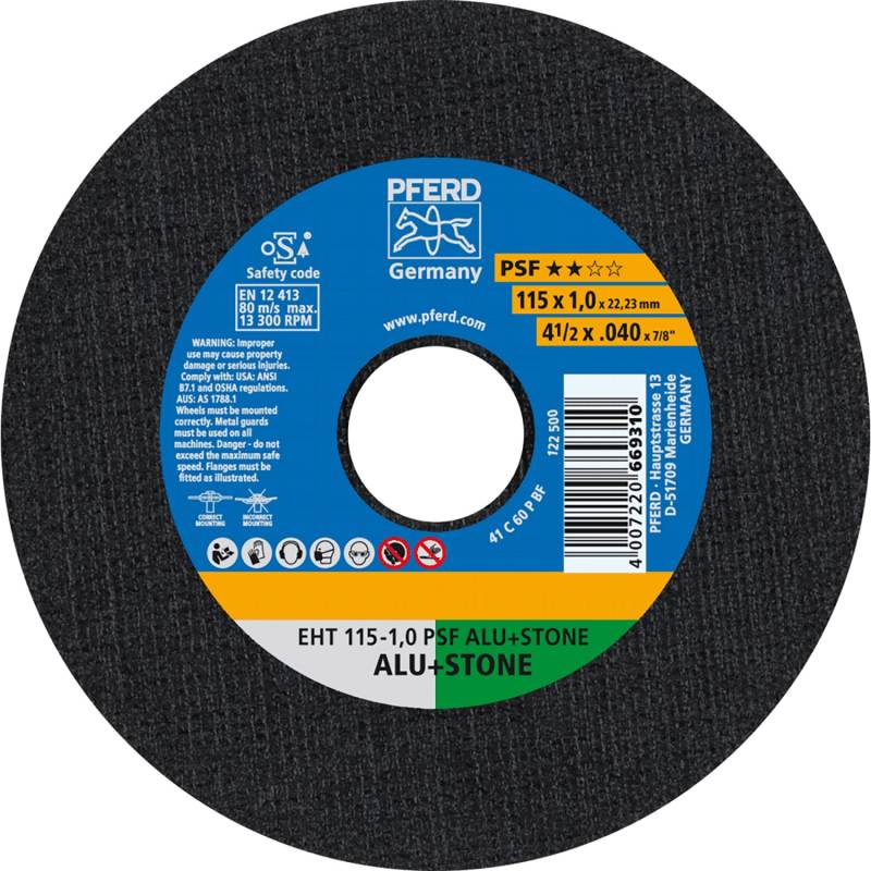 Pferd Trennscheiben PSF EHT Alu Stone 115 mm x 1 mm von PFERD
