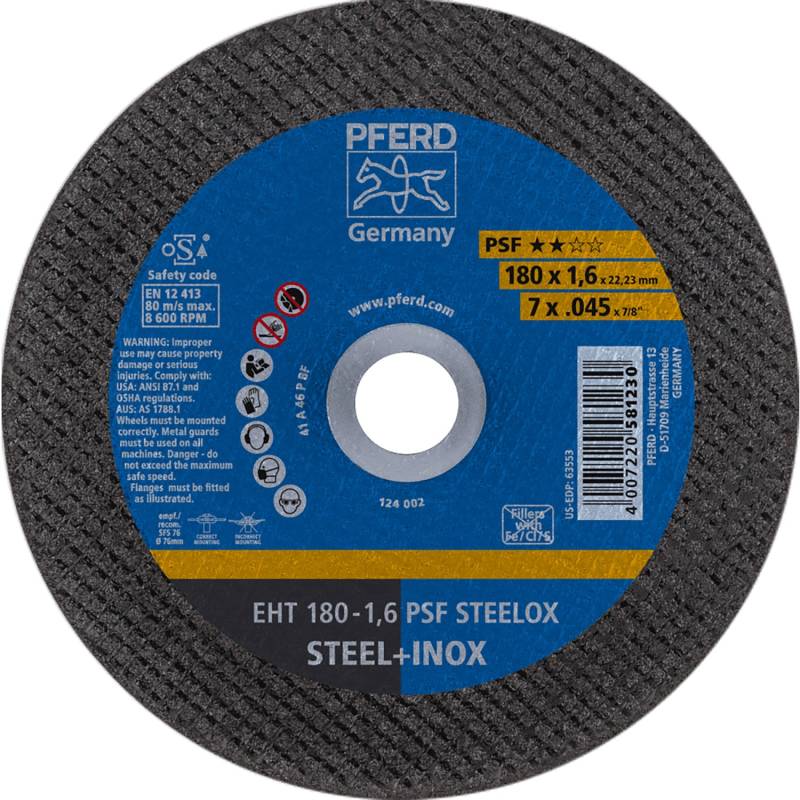 Pferd Trennscheiben PSF EHT Steelox 180 mm x 1,6 mm von PFERD