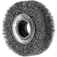 Rundbürste breit ungezopft rbu Ø100x28xvariable Bohrung Edelstahl-Draht-Ø0,30 Schleifbock - Pferd von PFERD