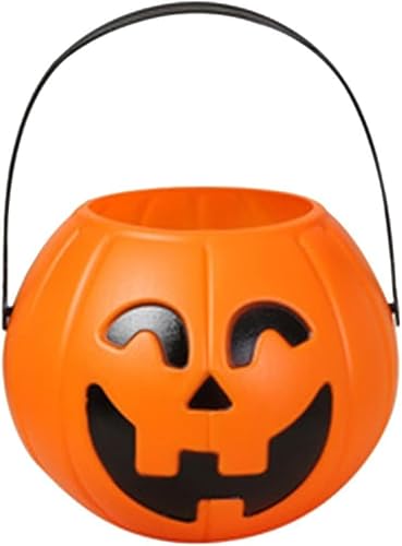 Halloween-Kürbis-Süßigkeiteneimer, runder Snackeimer mit Henkel für Süßigkeiten für Halloween-Kostüme, als Partygeschenk oder für Zuhause Halloween-Kürbis-Süßigkeiteneimer, runder Snackeimer mit Henkel für Süßigkeiten für Halloween-Kostüme, als Partygeschenk oder für Zuhause von PFHFRJZLQ
