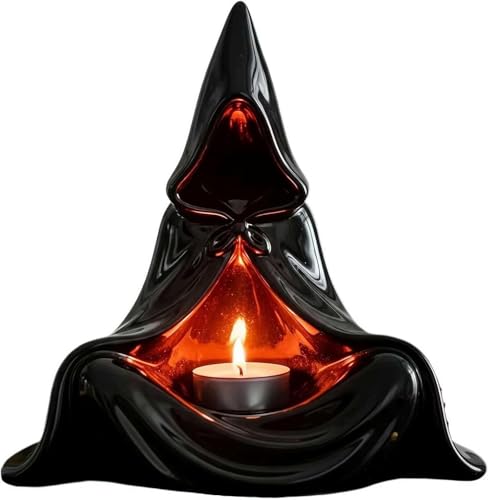 Mystischer Zauberer-Kerzenhalter, Halloween-Kerzenständer mit Kapuze, Gothic-Teelichthalter, gruseliger Akzent für Zuhause und Bar Mystischer Zauberer-Kerzenhalter, Halloween-Kerzenständer mit Kapuze, Gothic-Teelichthalter, gruseliger Akzent für Zuhause und Bar von PFHFRJZLQ