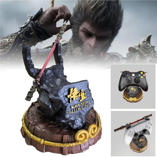 Black Myth: Wukong Gamecontroller-Displayständer Design Für Xbox ONE PS5 PS4 PC Steelseries Steam & Mehr, Gamepad-Desktop-Griff Mit Abnehmbarem Bronzecloud Ruyi-Stab Für Anzeige Und Organisation(A) von PFHKTO