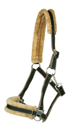 Halfter mit Kunstfell unterlegt, schwarz-braun Pony von PFIFF