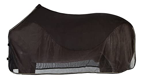 PFIFF 100489 Fliegendecke mit Fleeceeinsatz Pferdedecke Fliegenschutz Weidedecke, Schwarz, 155 cm von PFIFF