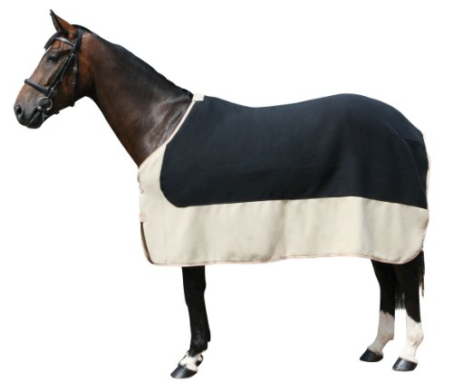 PFIFF 100982 Pferde Polarfleecedecke Costa, Fleecedecke Pferdedecke, Schwarz / Beige 165 von PFIFF