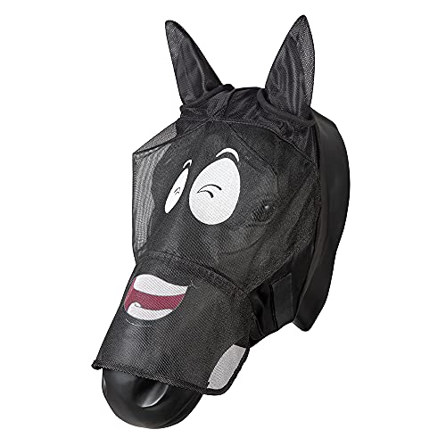 PFIFF 101013 Fliegenmaske Gesichtsmaske mit Motiv für Pferde, Fliegenschutz, Full/Warmblut/L von PFIFF