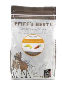 PFIFF 101510 Beste Pferdebonbons, Leckerlis, Banane/Karotte, 1 kg von PFIFF