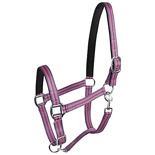 PFIFF 101517 Kunststoffhalfter, Weidehalfter Stallhalfter, Bordeaux-Pink-Grau, Pony von PFIFF