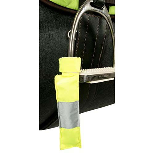 PFIFF 101750 Steigbügelreflektor mit Klettverschluss, 2 Stück, Neon Gelb von PFIFF