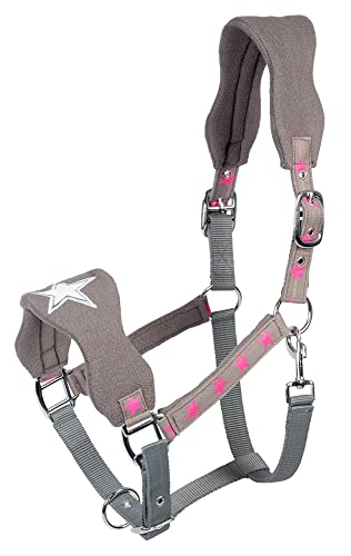 PFIFF 102554 Halfter Sternchen, Kunststoff Polarfleece Bestickbar, Grau, Pony von PFIFF