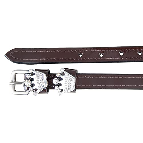 PFIFF 102919 Lackleder-Sporenriemen Jewels mit Strass, Braun, Größe 2 von PFIFF