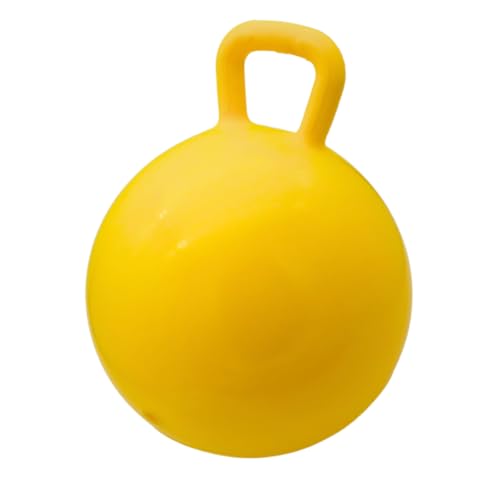 PFIFF 103033 aufblasbarer Pferdespielball, Spielball für Pferde, Pferdespielzeug, Ball mit Luftpumpe, gelb, 30cm von PFIFF
