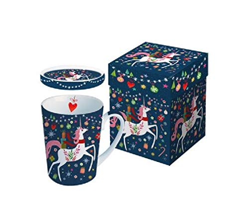 Tasse / Teebecher 'Happy Unicorn' mit Deckel in Geschenkbox von PFIFF
