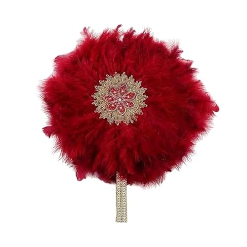 Federtanz Fächer 1 PCS Feder Hand Fan Handheld Braut Fans for Hochzeit for Hochzeit Feder Fan von PFIOEUL