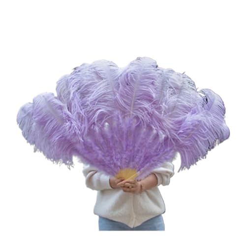 Federtanz Fächer Federfächer for Hochzeitstanzpartys, Alloween-Performance-Dekor, Feder-Accessoires, Federhandwerk(Light Purple,60-100cm2 pcs) von PFIOEUL