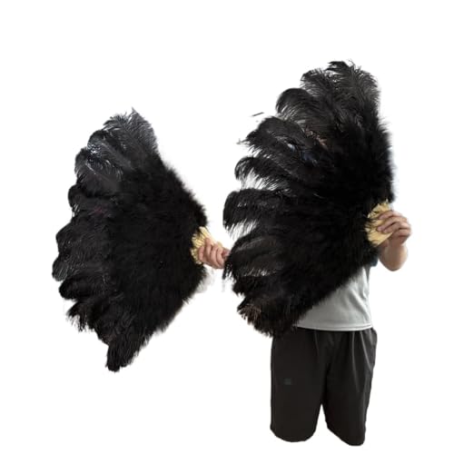PFIOEUL Federtanz Fächer 1/2 STÜCKE Federfächer 100 cm Länge Party Tanzfächer Federn Faltfächer Bühnenshow Tanz Requisiten Fans(Chimney Type,2PCS Left Right) von PFIOEUL