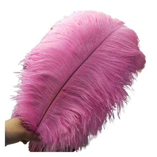PFIOEUL Federtanz Fächer 50-55CM 20-22-Zoll große Stange Federn natürliche gefärbt Karneval Dekor Federn for Handwerk Hochzeit Dekorationen Plume(Pink,100pcs) von PFIOEUL