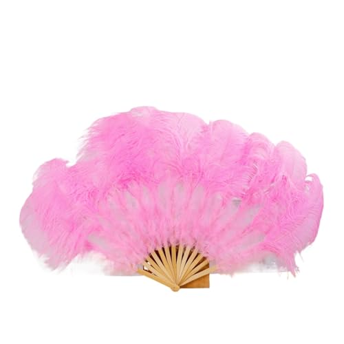 PFIOEUL Federtanz Fächer EIN Paar Fächer aus Naturfedern for Karneval, Party, Hochzeit, Feier, Bauchtanz, Show, DIY-Dekoration, Fächer, Federfächer, 100 cm(Yellow,Left Hand 1PCS) von PFIOEUL